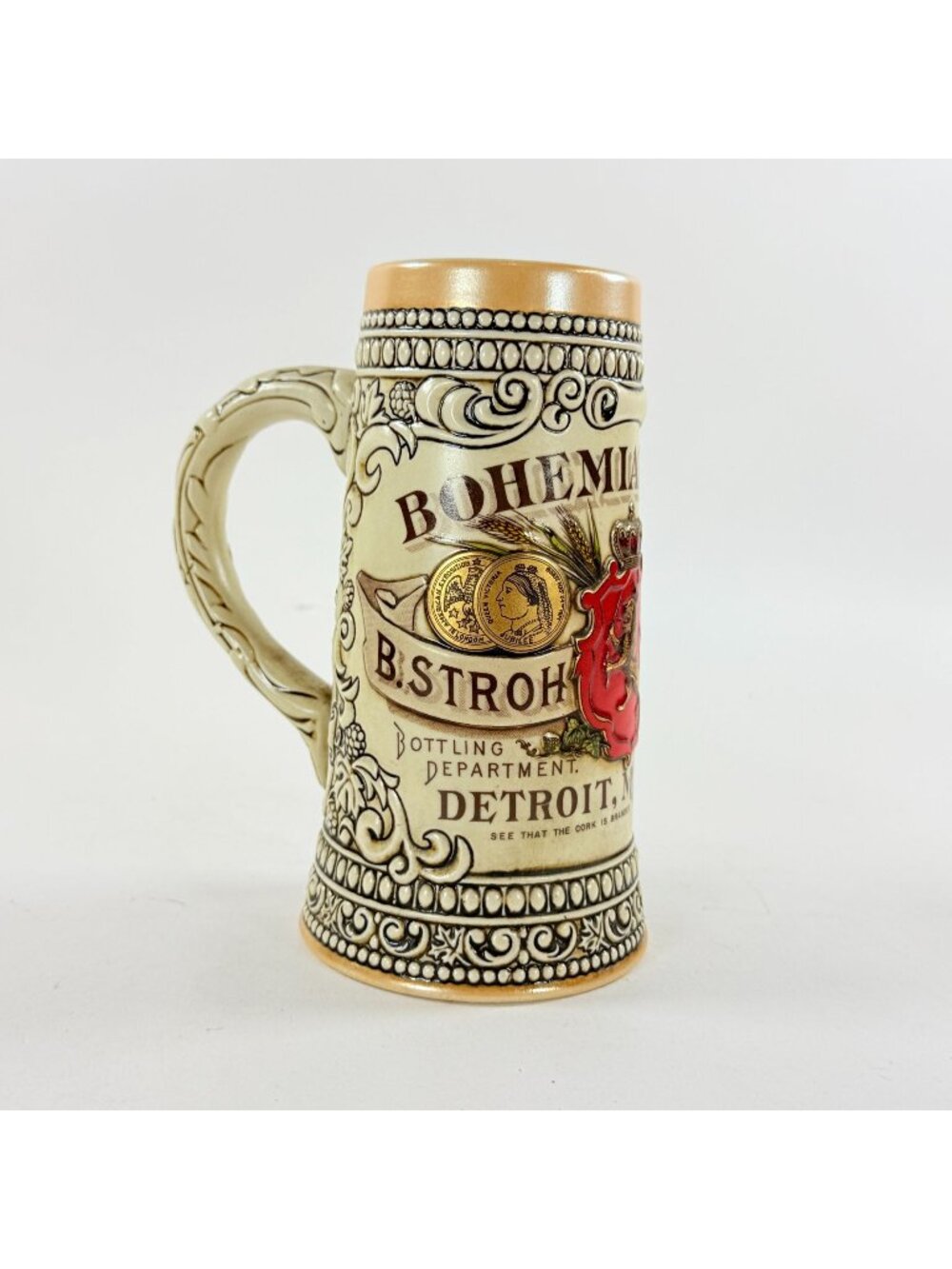 Vintage Stroh Beer Stein Heritage IV Bohemian Detroit Michigan Collector Mug
